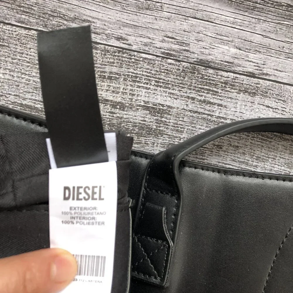Diesel Black Logo Plaque Shoulder Bag